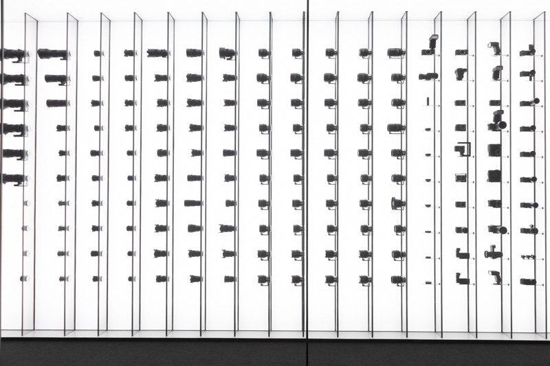 レンズを一面に並べた「レンズセラー」も見ることができた