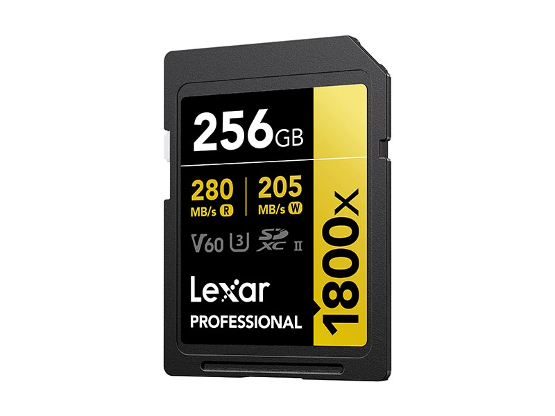 「Lexar Professional 1800x SDXC UHS-IIカードGOLD」256GB