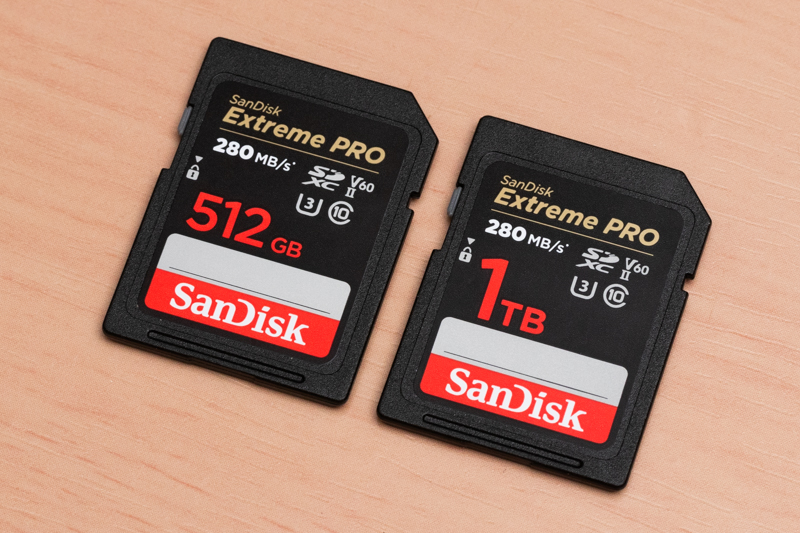 新たに追加された512GB版と1TB版　※サンプルカードのため、実際の製品とデザインが異なる場合があります