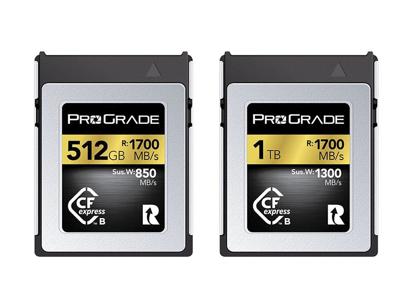 CFexpress Type B GOLD 512GB（左）1TB（右）
