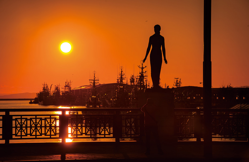 幣舞橋と世界三大夕日