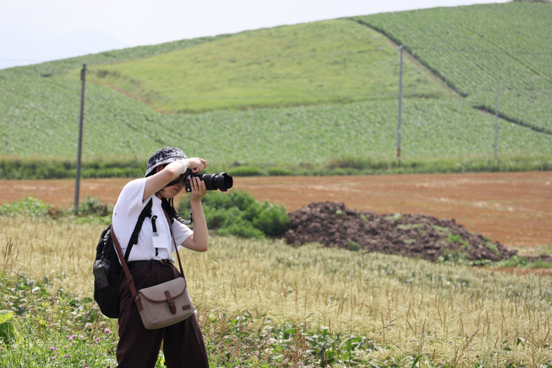 上富良野町ステージで撮影に望む選手