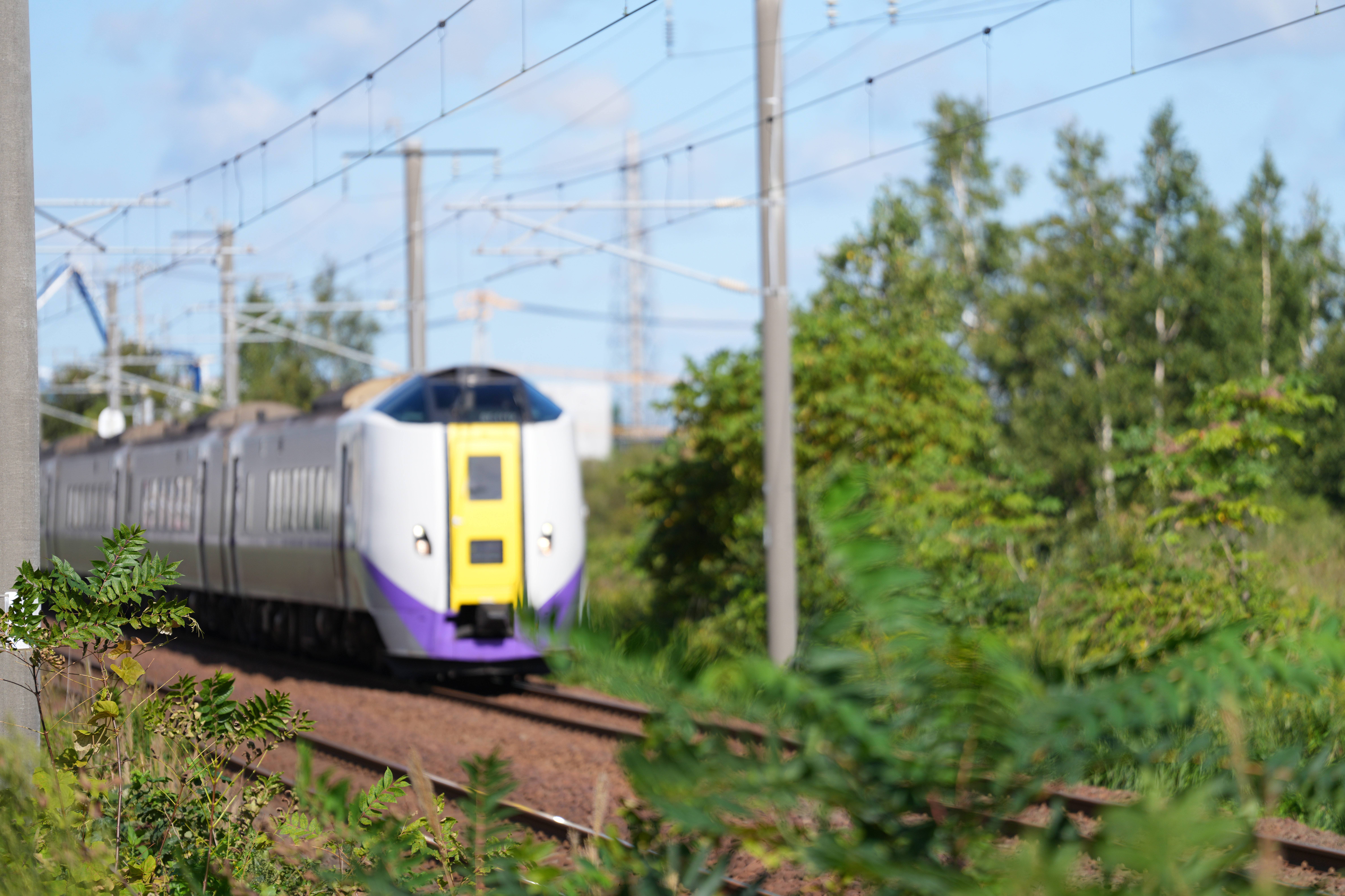 列車の認識が上手くいかなかったシーン。ファインダーには列車先頭部に検出枠が出ているものの、この後数コマ先までピントが合わなかった（連続して複数回発生した）<br><span class="fnt-85">α7CR／FE 70-200mm F2.8 GM OSS II／178mm／絞り優先AE（1/1,600秒・F2.8・+0.3EV）／ISO 100／WB：オート</span>