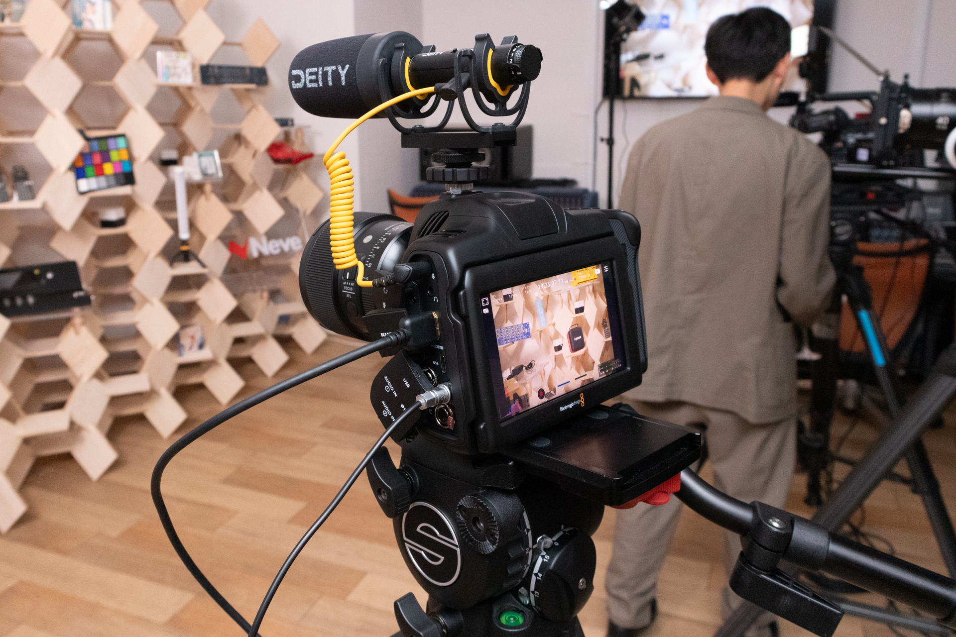 撮影体験コーナーのセッティング