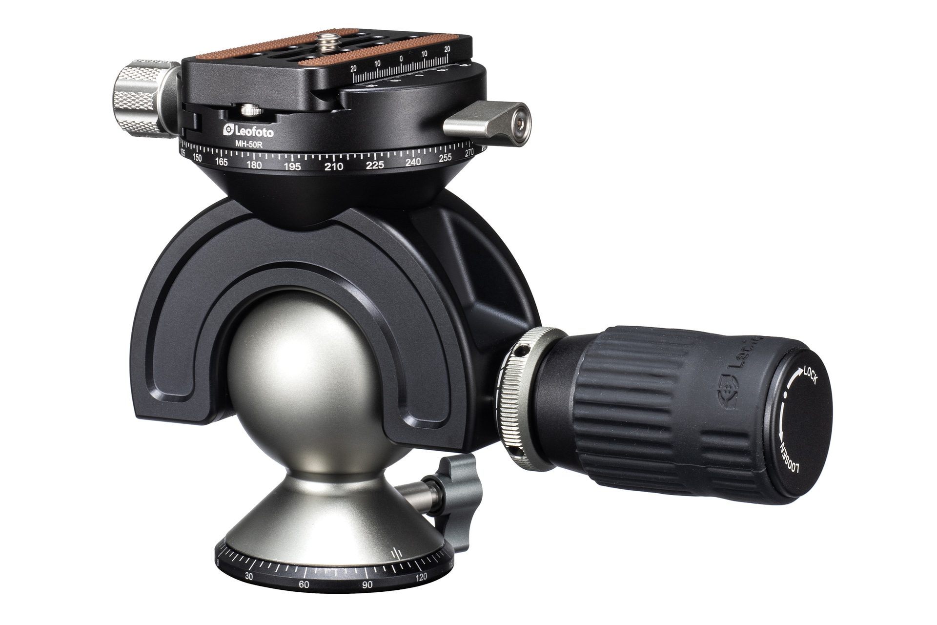 <span class="fnt-110"><b>MH-50R</b></span><br>価格：5万4,120円（税込）／高さ：120mm／三脚取付ベース径：55mm／耐荷重：25kg／質量：795g
