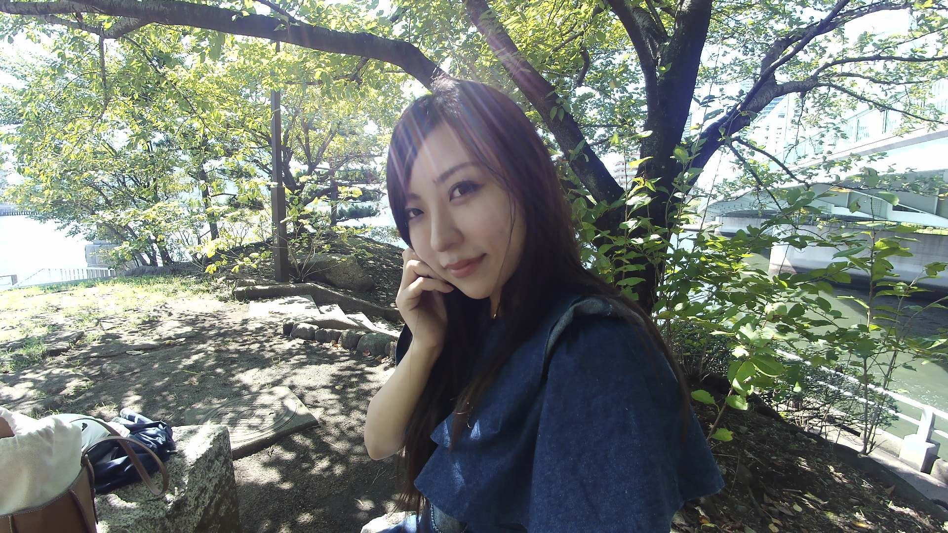 自撮り写真の例。ビューティー機能をONにしたので肌が滑らかになった