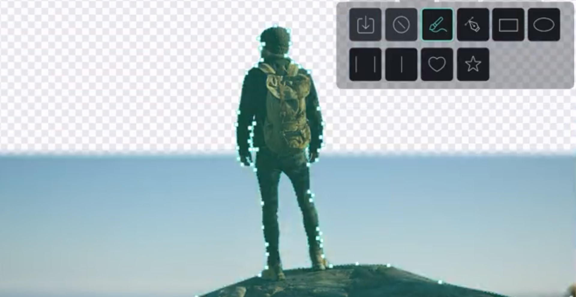 被写体をなぞるだけでマスクを作成できる「AIスマートマスク」