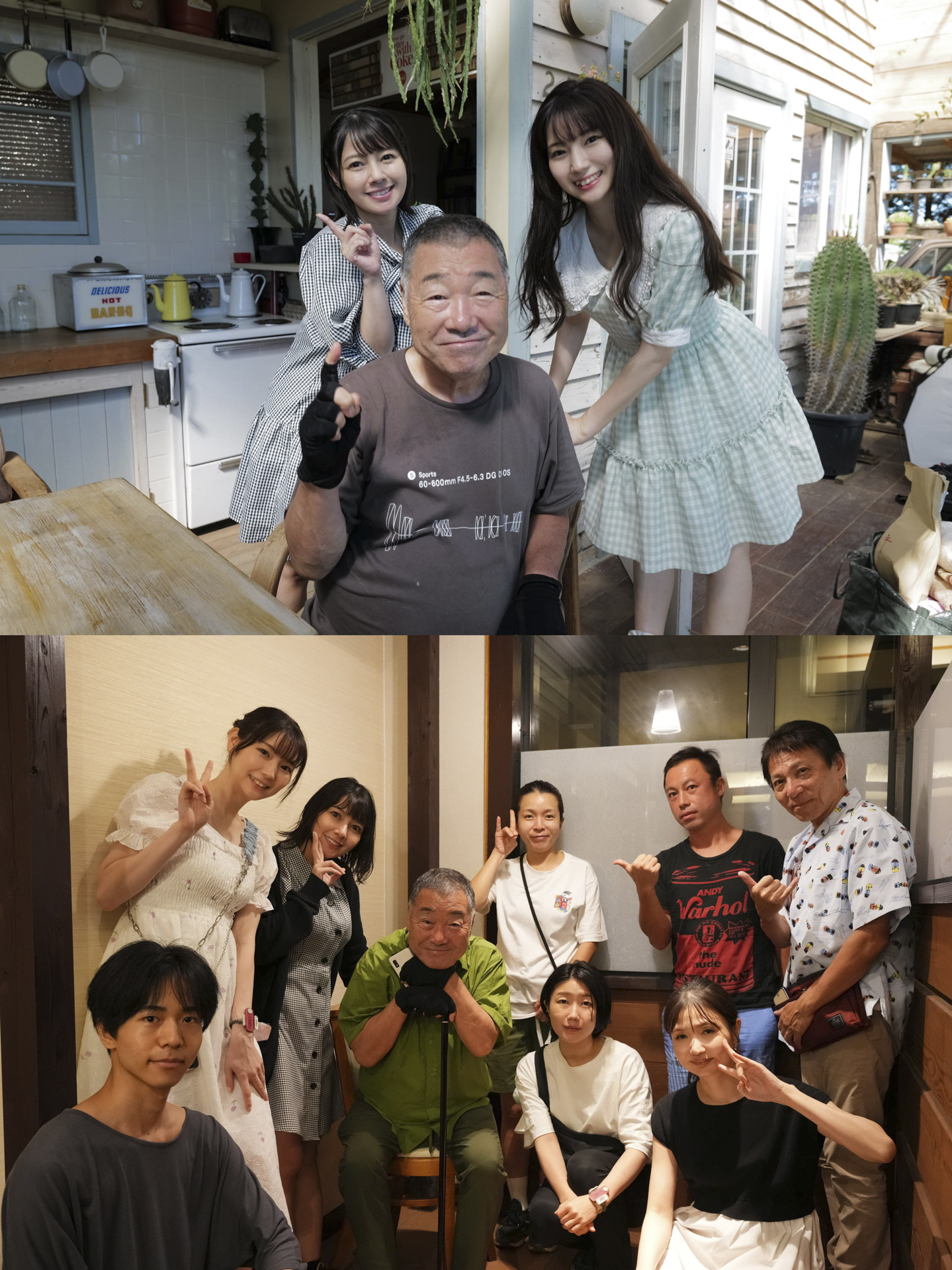 美羽ちゃん、めるだちゃんと。下はスタッフも含めて記念写真