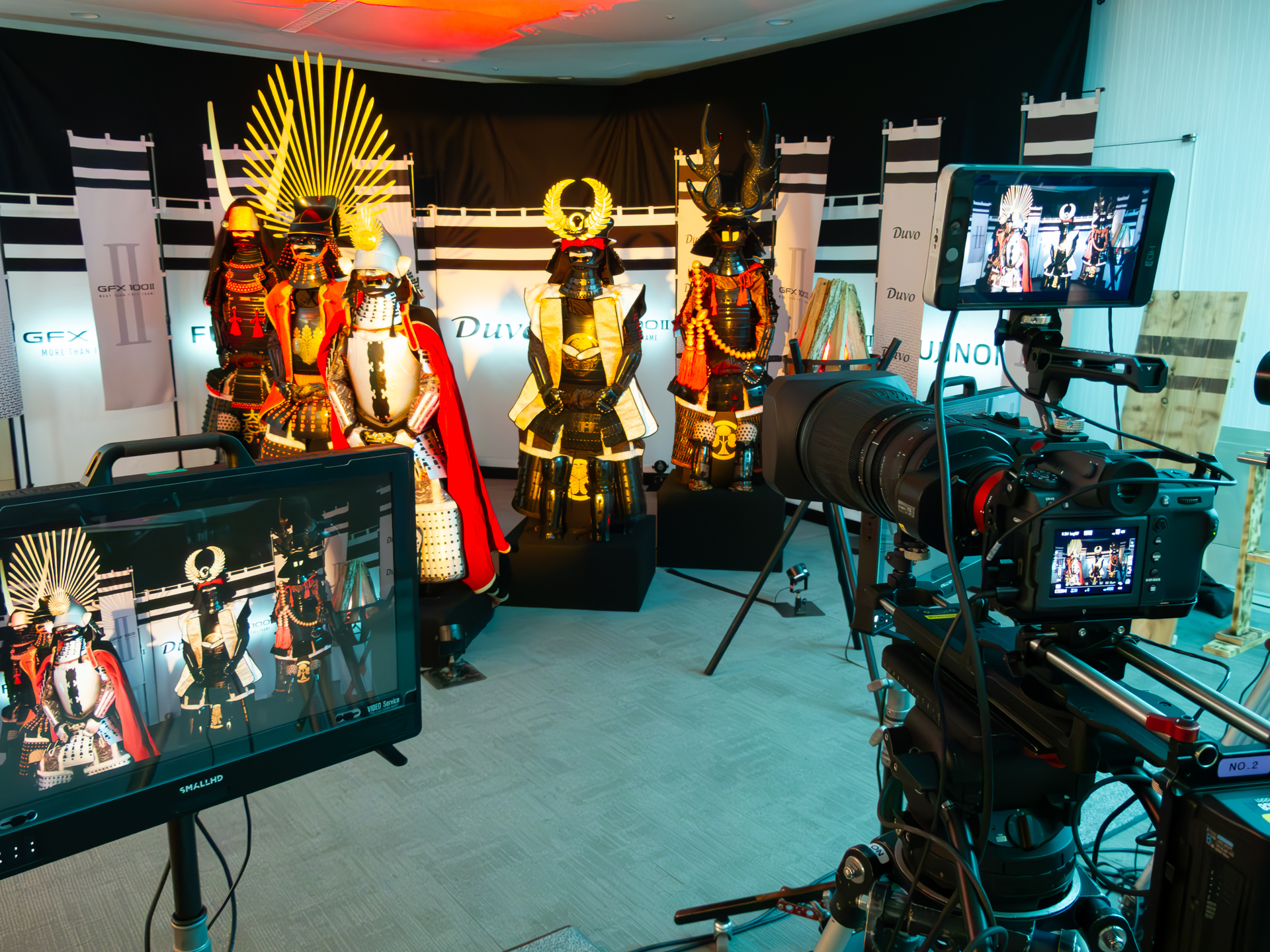 別会場では甲冑を被写体に撮影を体験できる