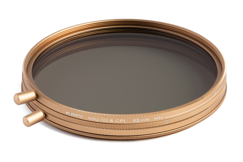 KANI、ND2〜128効果の可変ND＋CPLフィルター。金色枠を採用 - デジカメ