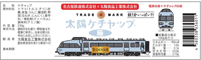 名鉄7000系（パノラマカー）がケチャップのパッケージに - デジカメ Watch