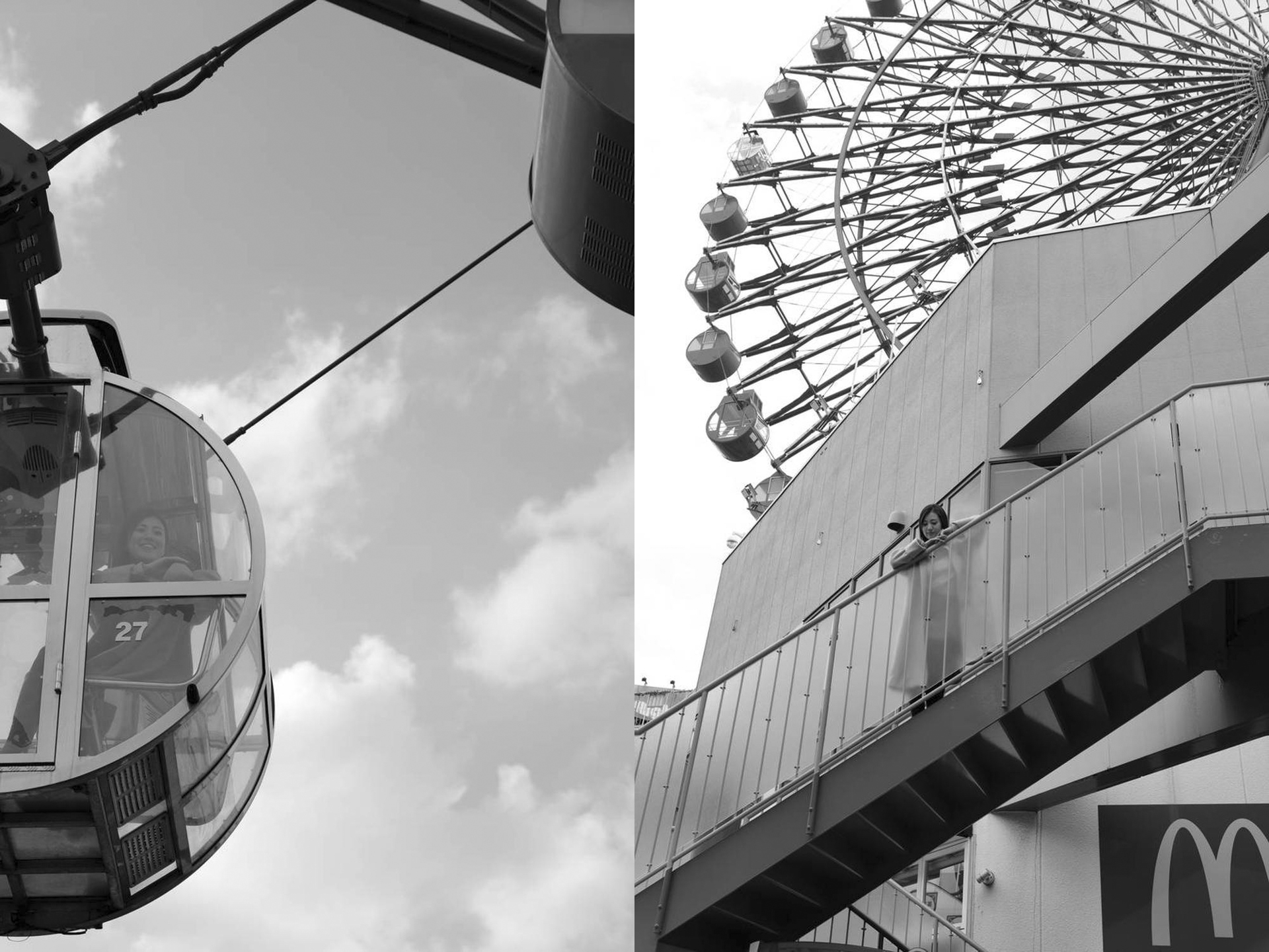 ライカSL2-S／ライカ バリオ・エルマリートSL f2.8/24-70mm ASPH. 使用。20台あるゴンドラの内、2台ある透明ゴンドラに乗って街を眺めた