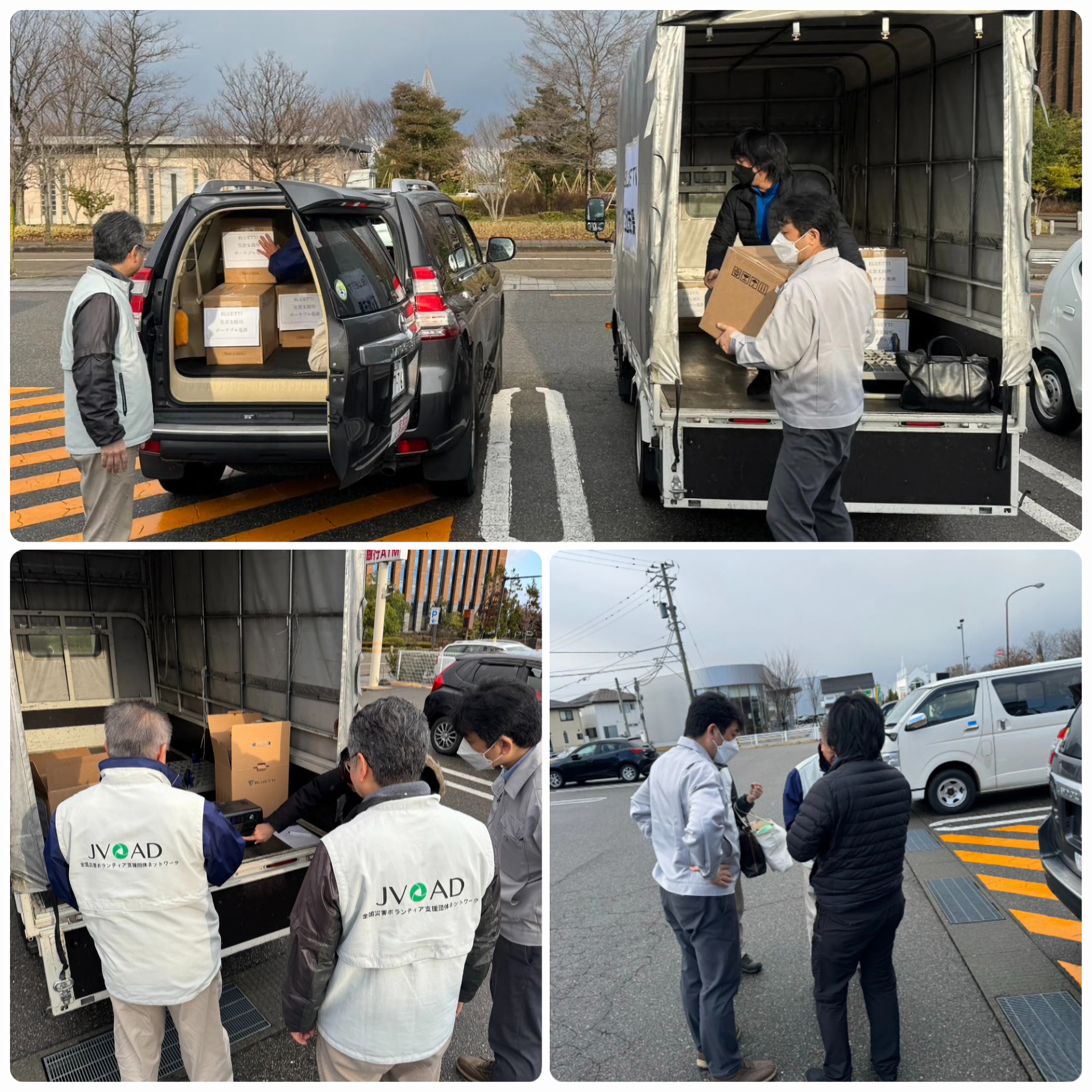 災害支援チームも発足。石川県や災害支援団体にポータブル電源の引き渡しや活用レクチャーを行ったほか、停電が続く地域で給電活動を行っているという