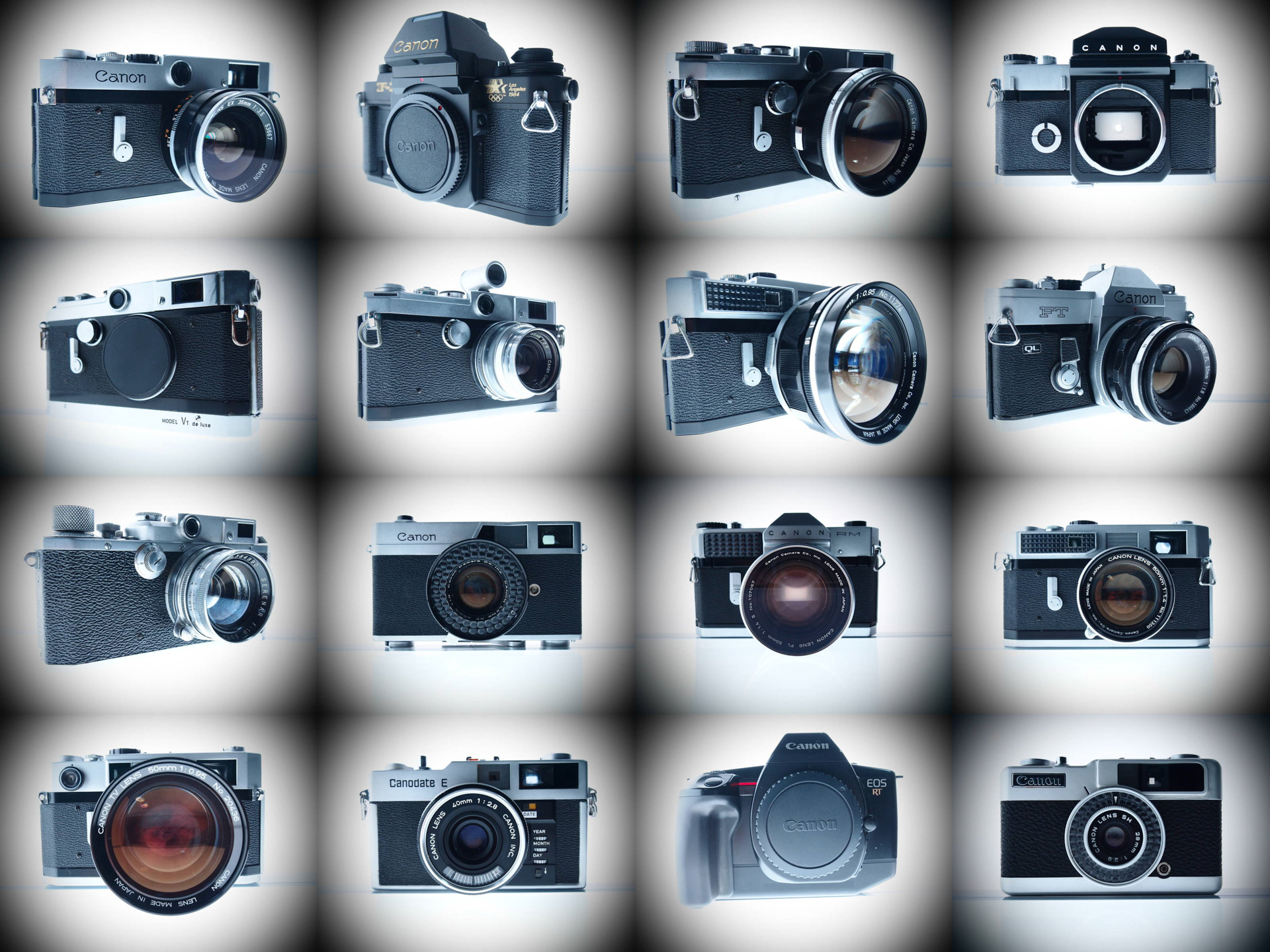 ほんの一部だがコレクションの中からキヤノンのカメラをセレクトしてみた