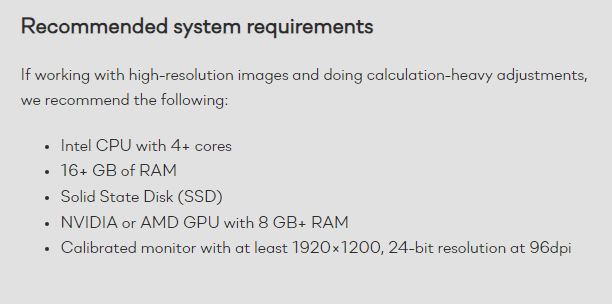 Capture Oneの推奨構成例