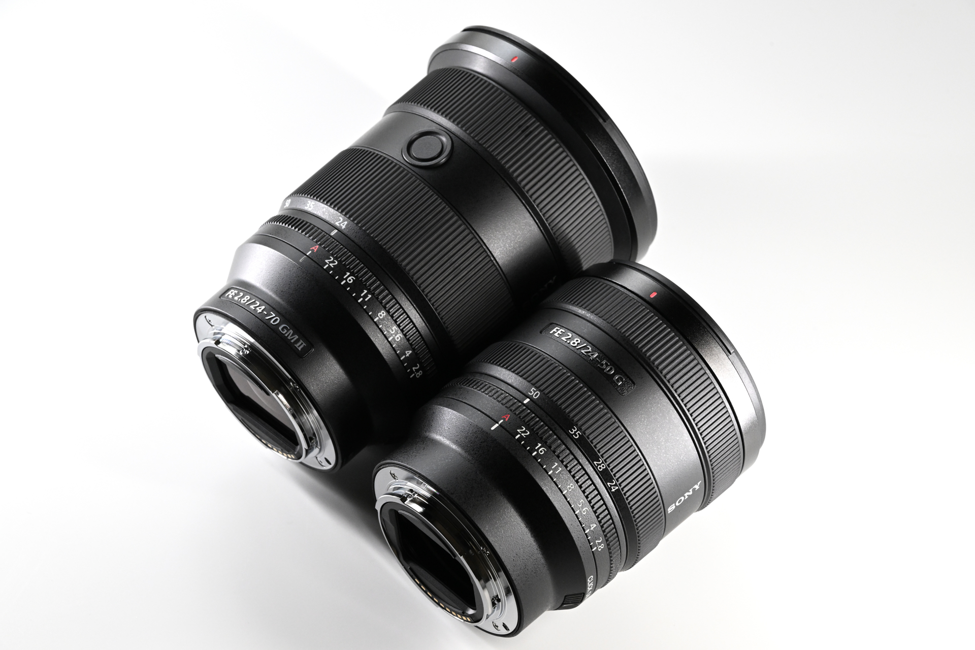 左上からFE 24-70mm F2.8 GM II、FE 24-50mm F2.8 G