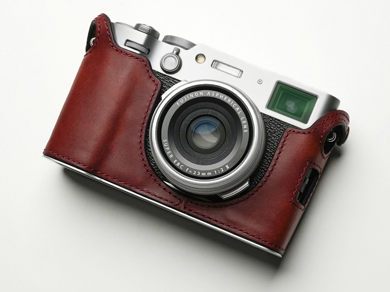 フィルムカメラ本革ケース付き FUJIFILM X100VI用の本革カメラケース 異なる質感・色で計12種類
