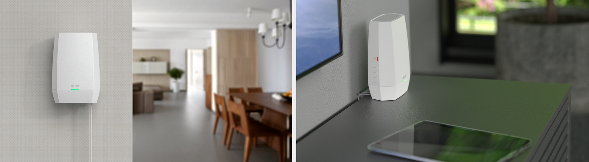 背面にケーブルを収めるすっきりとしたデザインも特徴となる。壁掛け対応