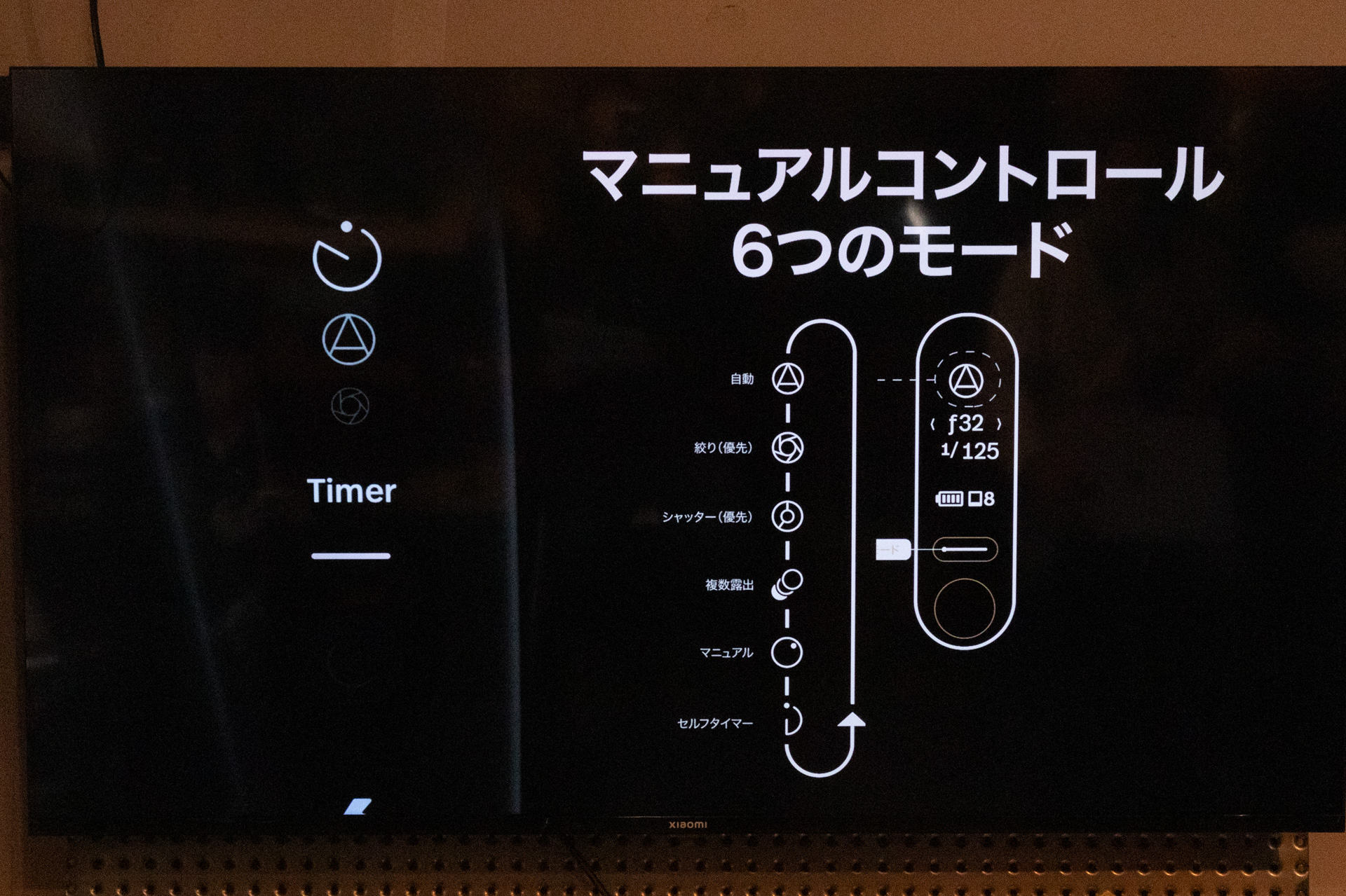 露出モードとしてオートのほか、絞り優先、シャッター優先、マニュアルモードも備えている