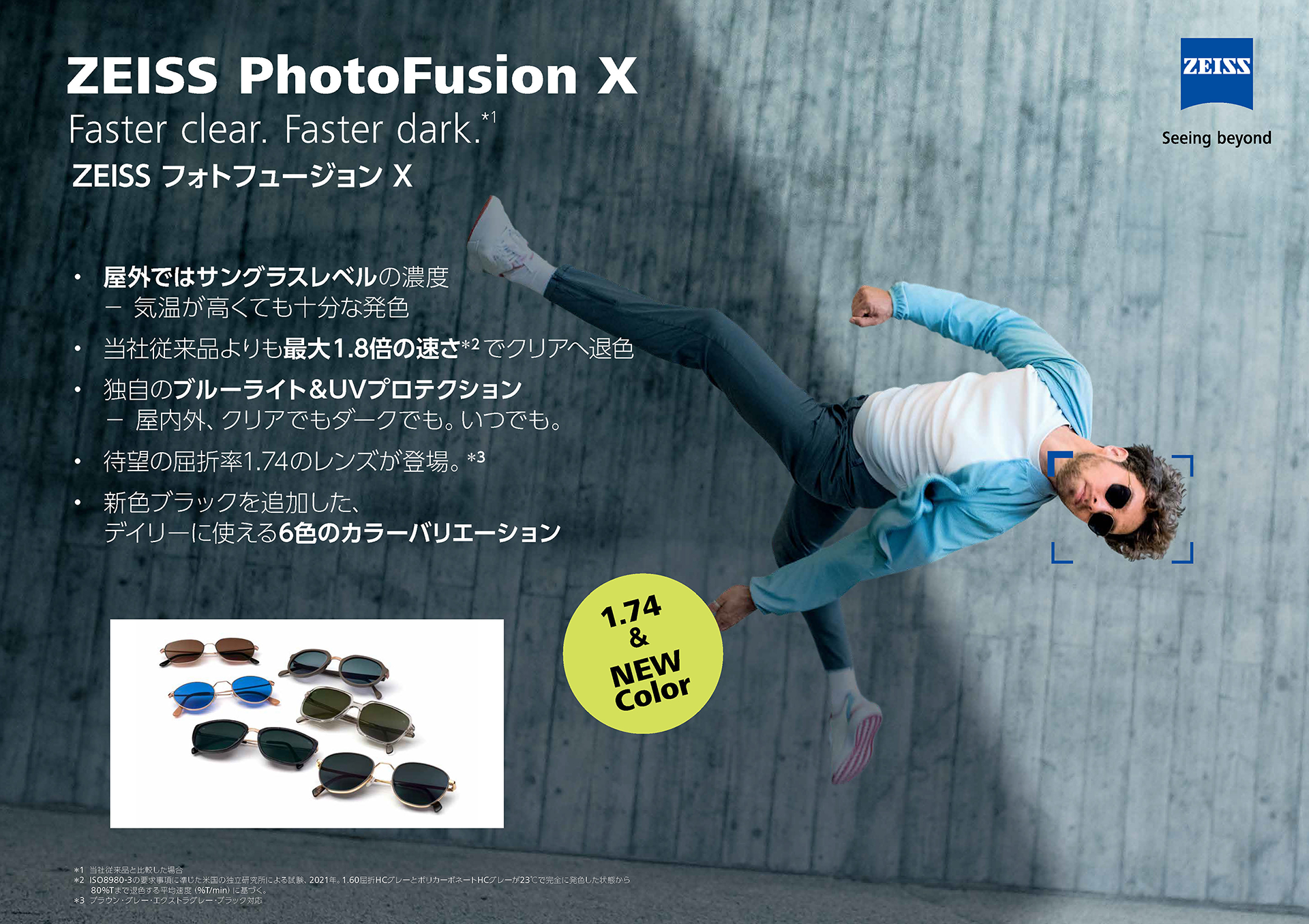 ZEISS PhotoFusion X 屋内外問わず使用出来る調光レンズ