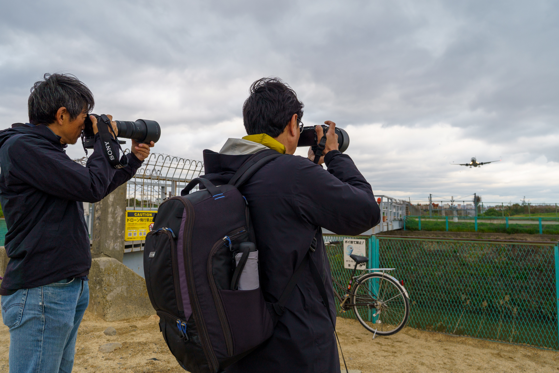 憧れの千里川土手で