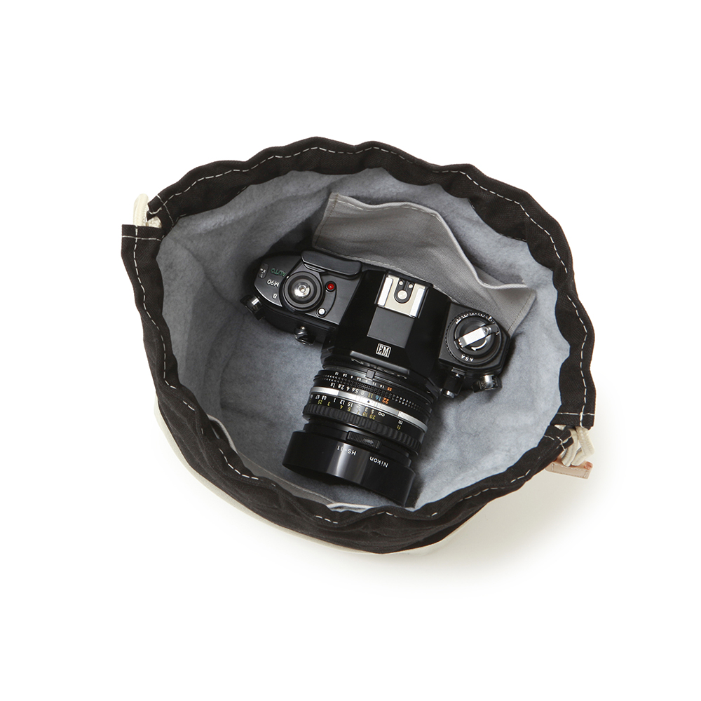 カメラきんちゃく袋 II Lサイズ 帆布ブラック