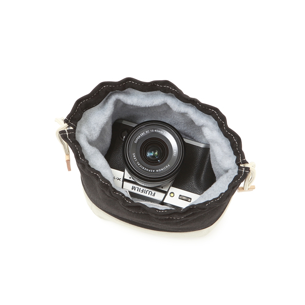 カメラきんちゃく袋 II Mサイズ 帆布ブラック