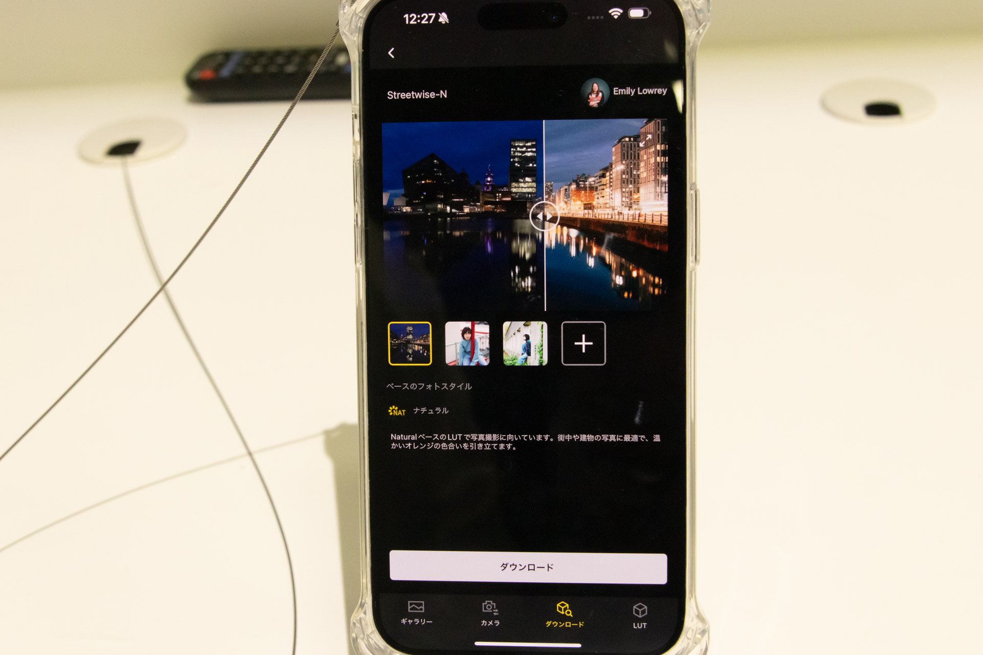 LUTは自分の画像で適用具合を確認できる