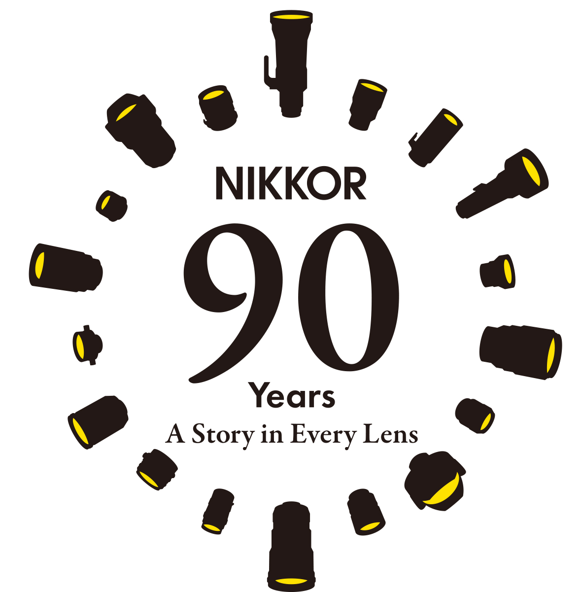 NIKKORレンズ発売90周年を記念したロゴ