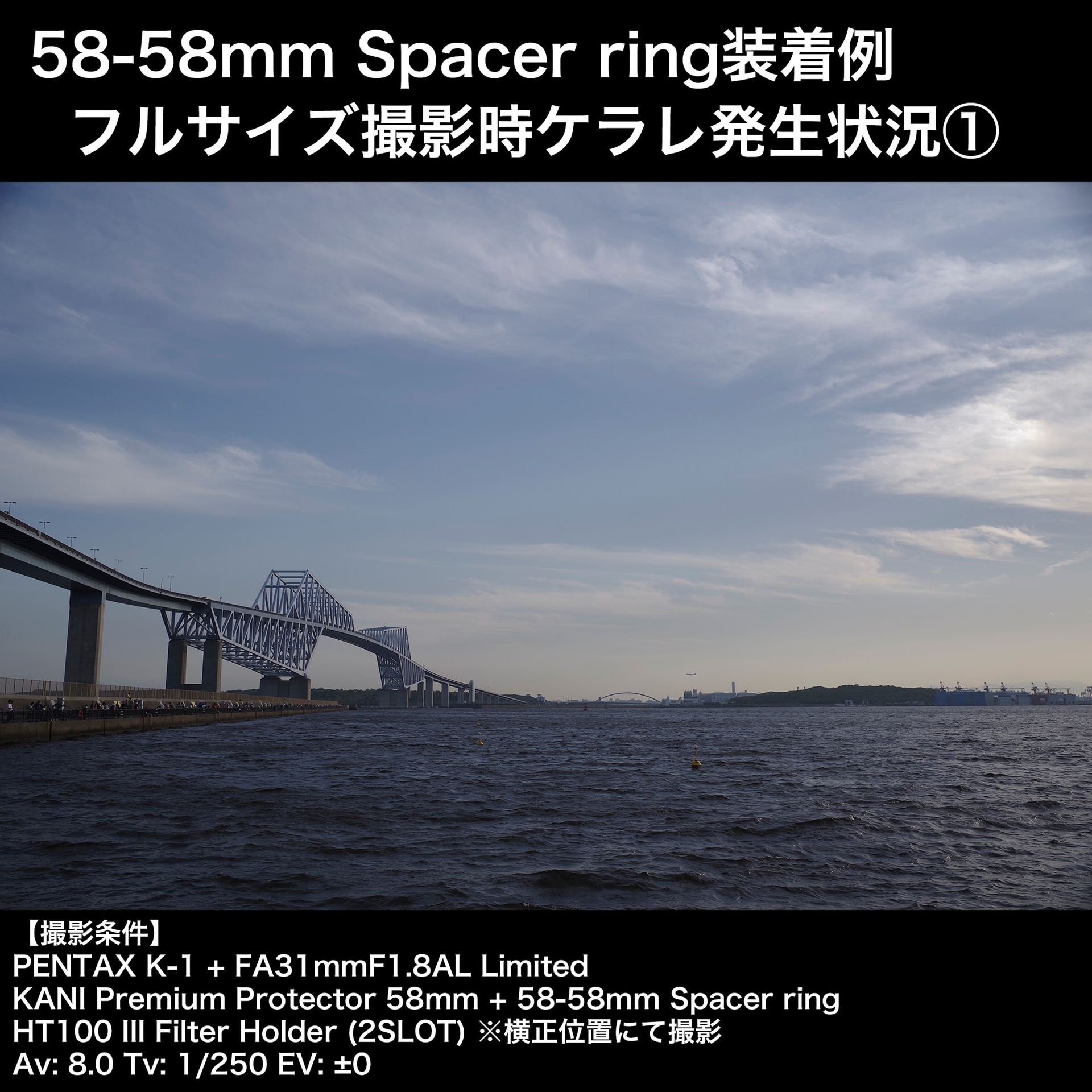 FA 31mmF1.8とフルサイズカメラの組み合わせではケラレが発生するという