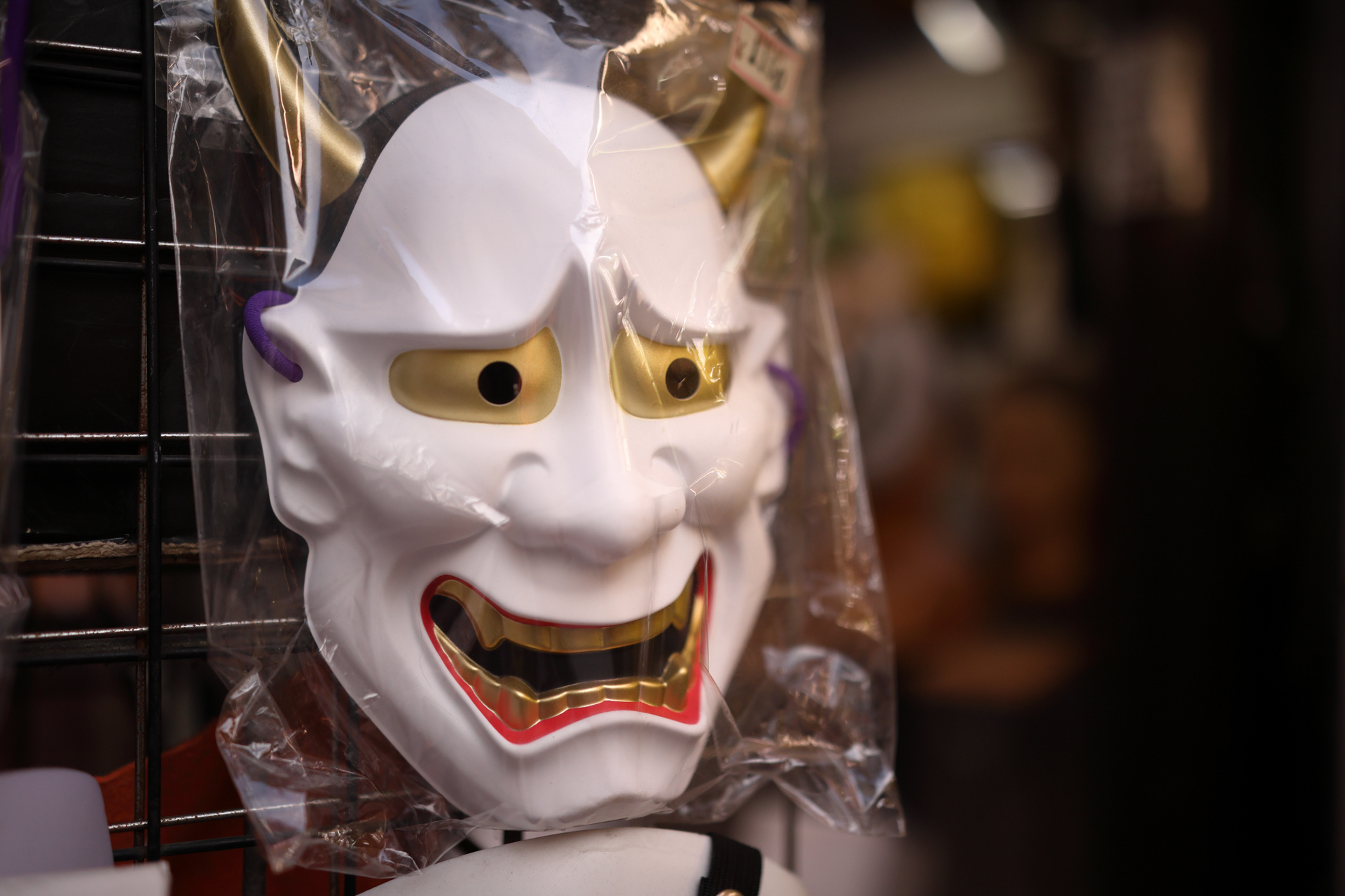 玩具屋さん店頭。これも顔認識から手前の近い方の目玉にスッとピントきますね。ビニールのカバーとかかかっていてもカメラは問題としないんでしょう。<br><span class="fnt-85">キヤノン EOS R6 Mark II／RF35mm F1.4 L VCM／絞り優先AE（1/2,.500秒、F1.4、±0.0EV）／ISO 400</span>