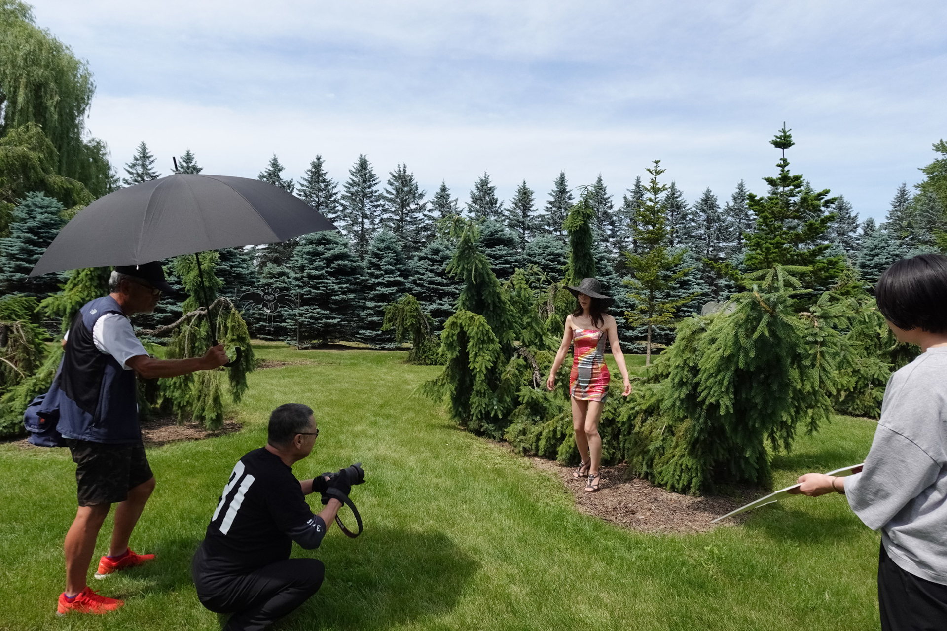 真鍋庭園での撮影風景