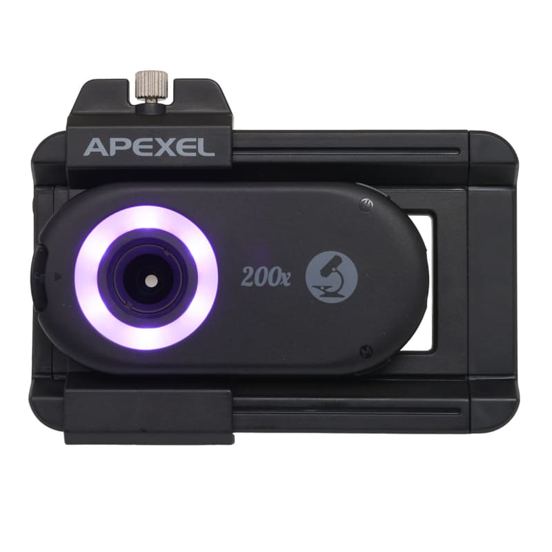 スマホのカメラを顕微鏡に／光学200倍の外付けレンズユニット