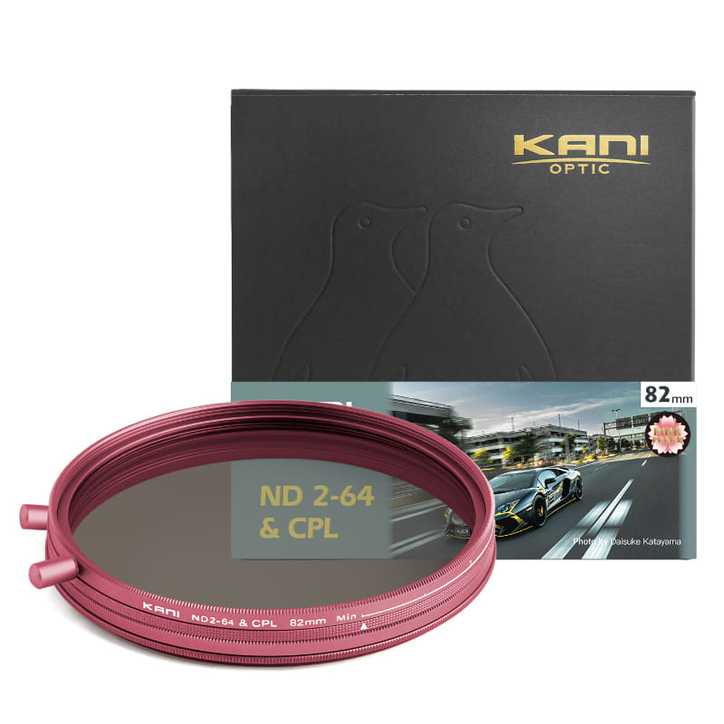 KANI 可変NDフィルター バリアブルND2-64 トップ 43mm 着脱式回転ノブ