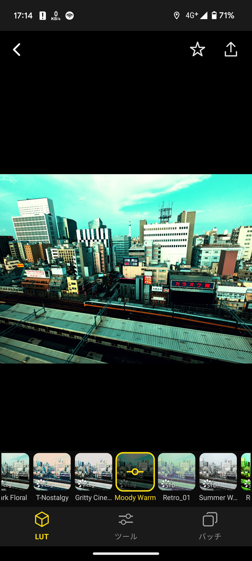 スマホカメラで撮影した写真にLUMIX LabでLUTを適用したところ