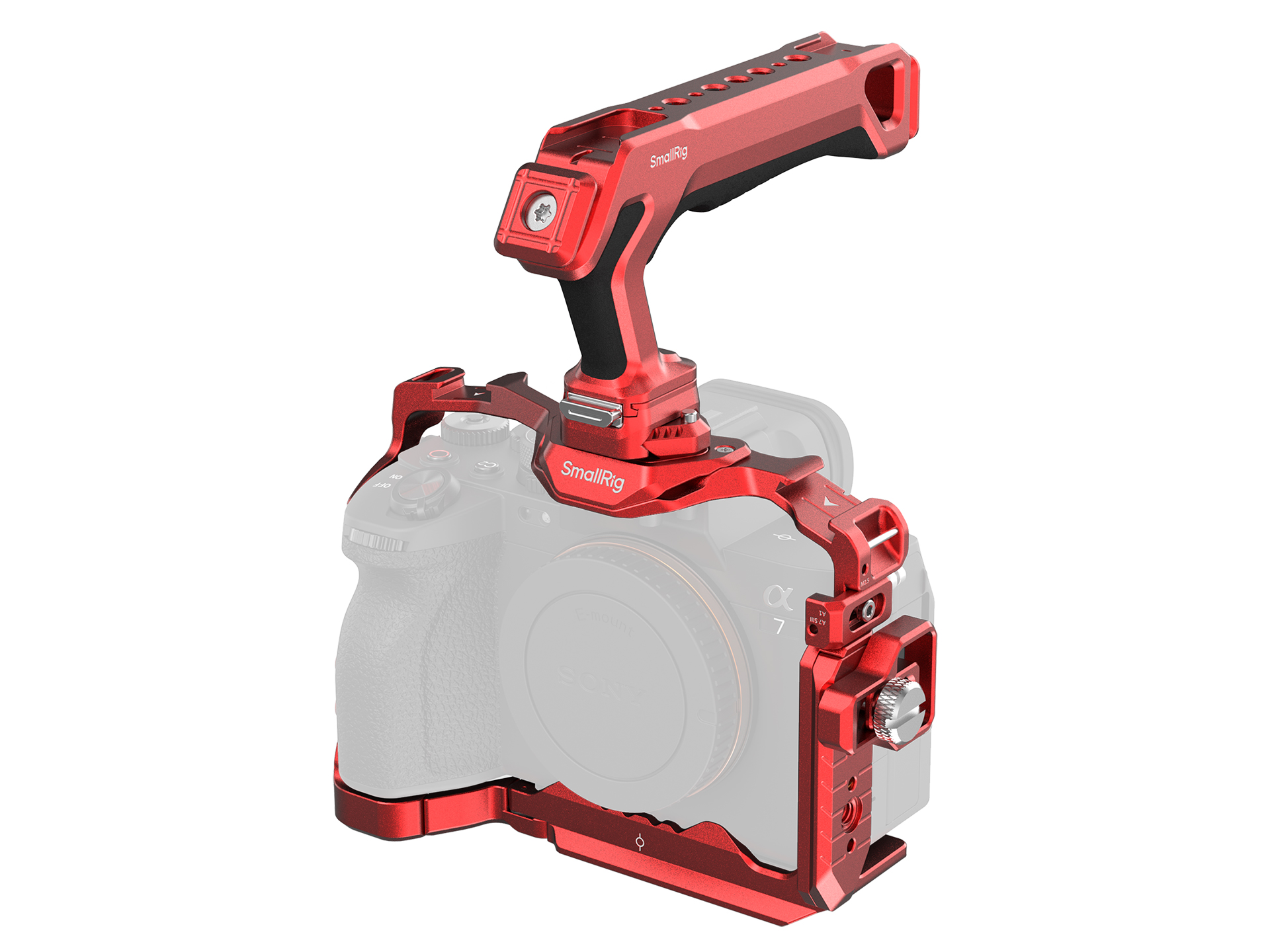 「α7R V」「α7 IV」「α7S III」用（左からレッド、オレンジ）