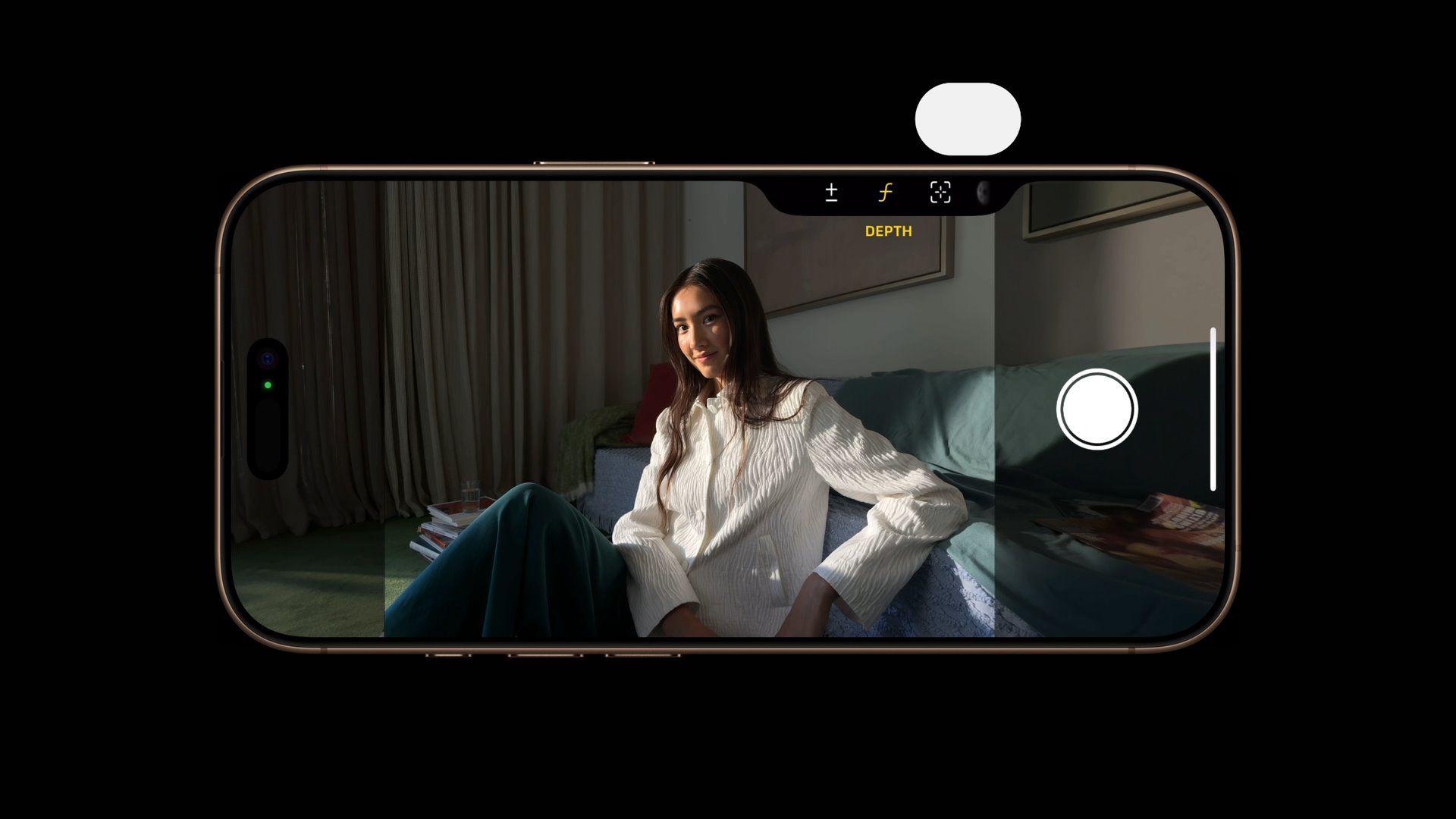 ボタンをスライドすると設定項目の切り替えなどができる