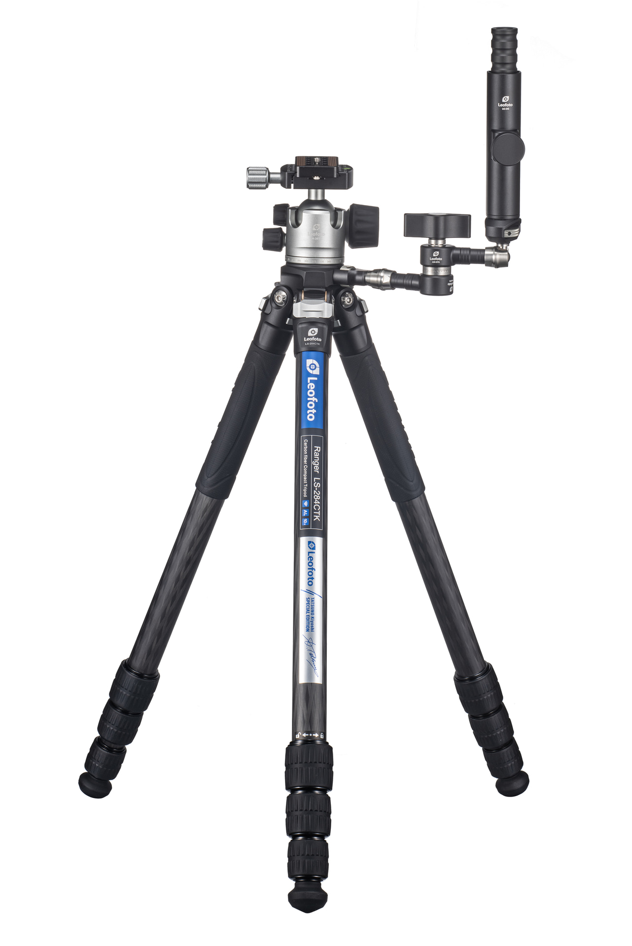 <span class="fnt-110"><b>LS-284CTK+LH-36TK+UC-05+AM-5TK</b></span><br>価格：10万5,600円（税込）／全伸長：1,910mm／伸長：1,590mm／最低高：175mm／収納高：630mm／段数：4段／最大脚径：28mm／耐荷重：10kg／質量：1,840g