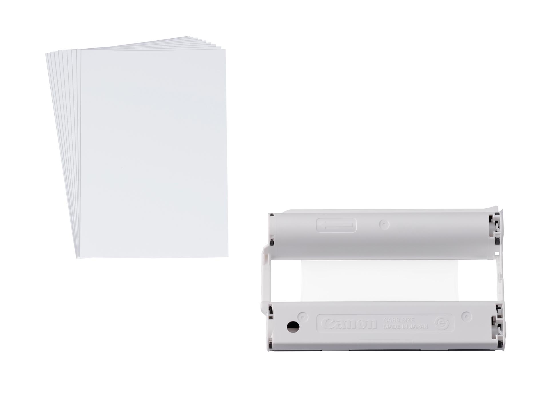 専用カードタイプシール紙（左）、インクカセット（右）