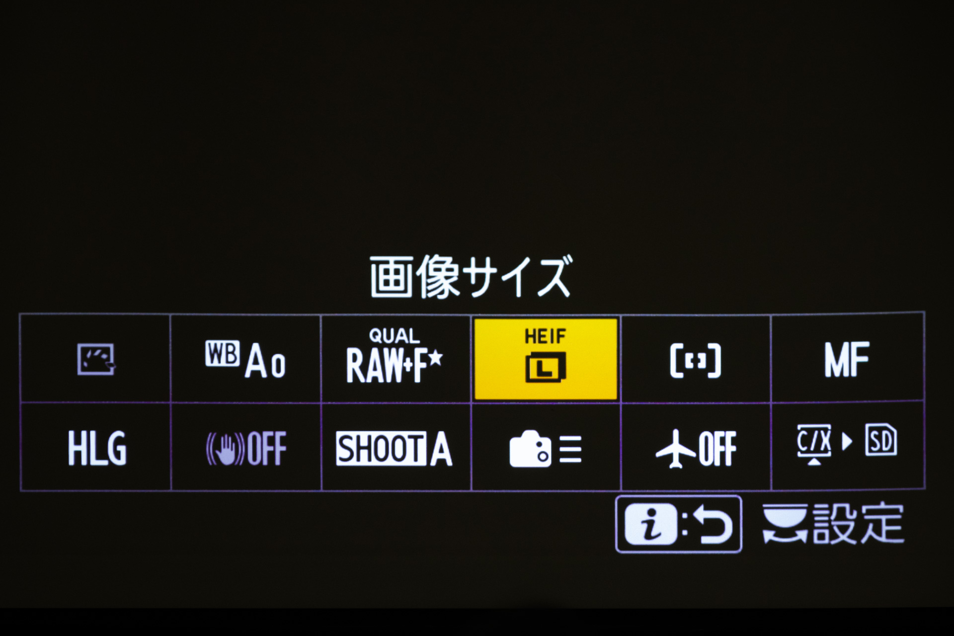 HEIF記録を設定したところ