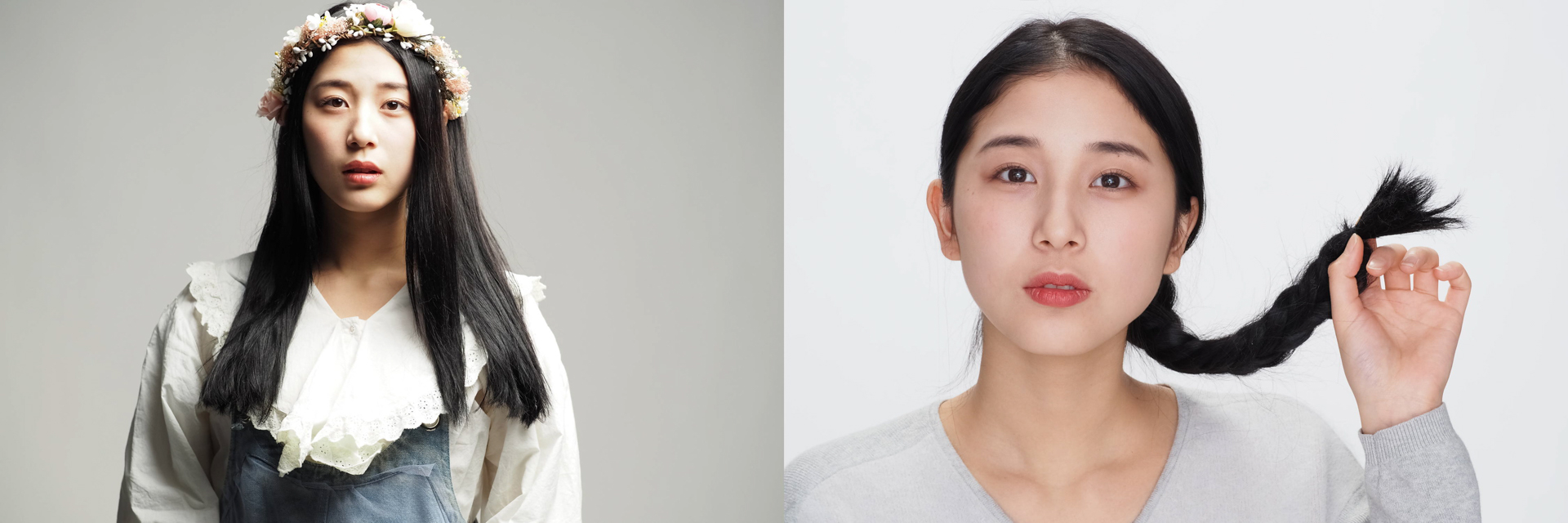 共にOLYMPUS OM-D E-M1X／シグマ 56mm F1.4 DC DN | Contemporary（左）絞り優先AE（F2、1/200秒、露出補正＋1EV）／ISO 400 リファーライト使用（右）マニュアル（F8、1/125秒）／ISO 200 ストロボ使用