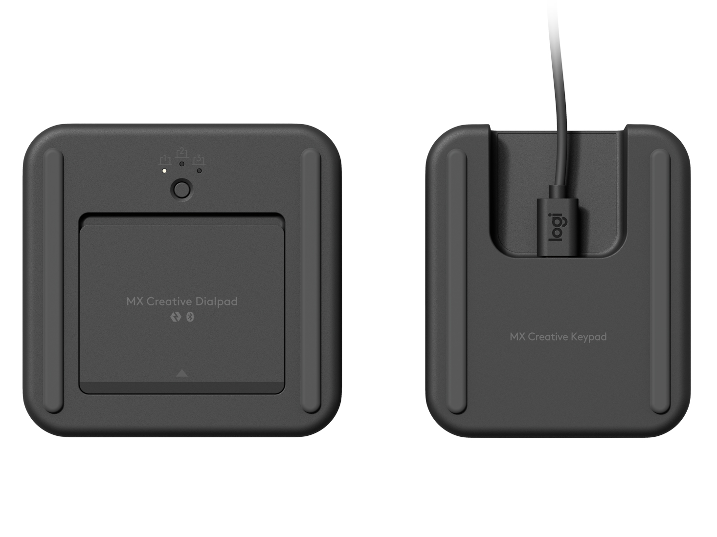 「MX クリエイティブ キーパッド」（右）はPCとUSB接続する