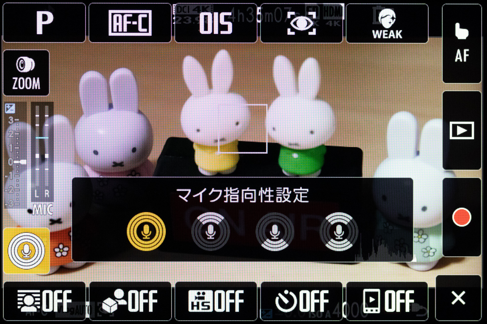 マイク指向性設定