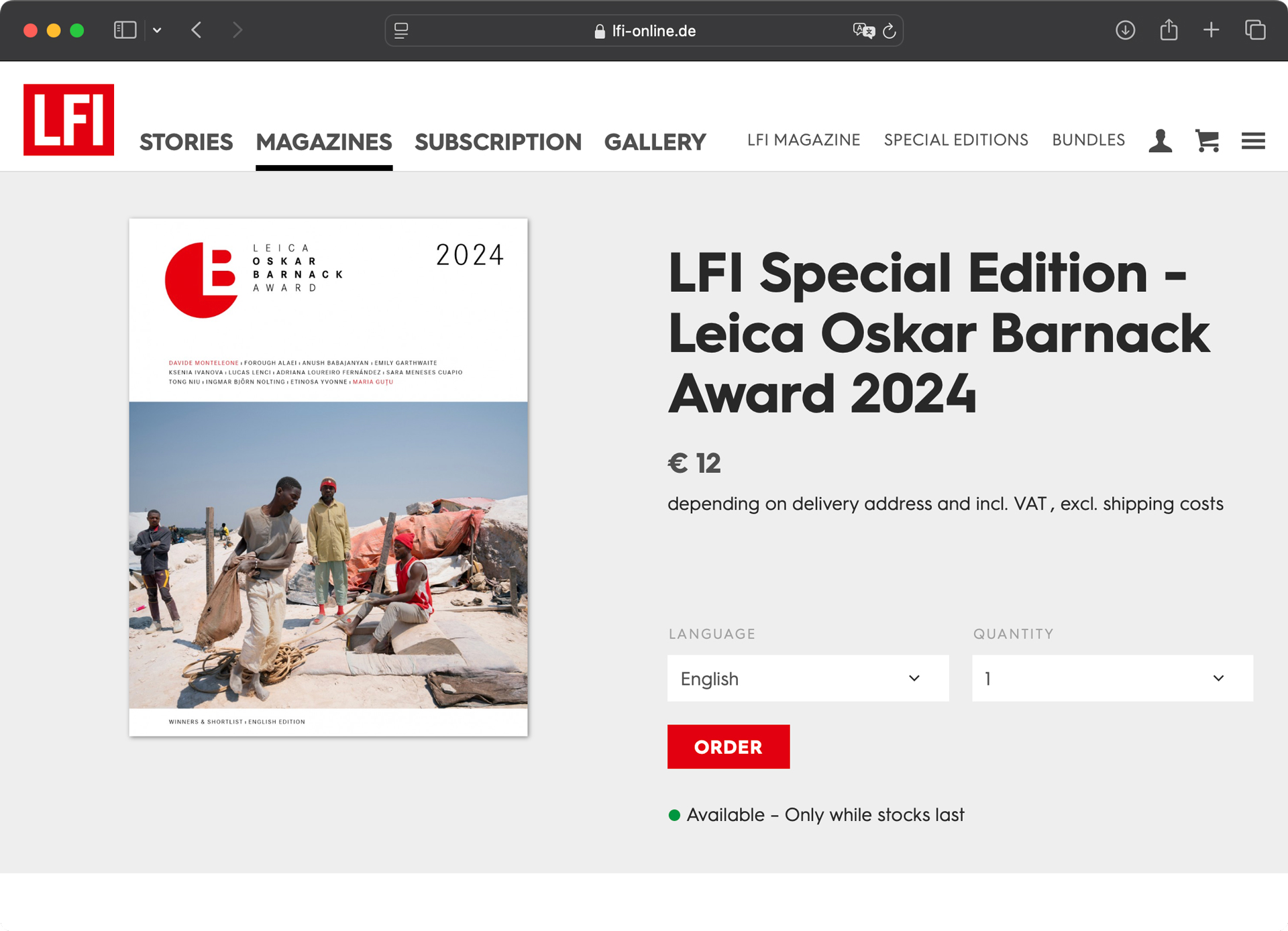 LFI Special Edition - Leica Oskar Barnack Award 2024。iOS/Androidの「LFI」アプリでデジタル版も販売されている