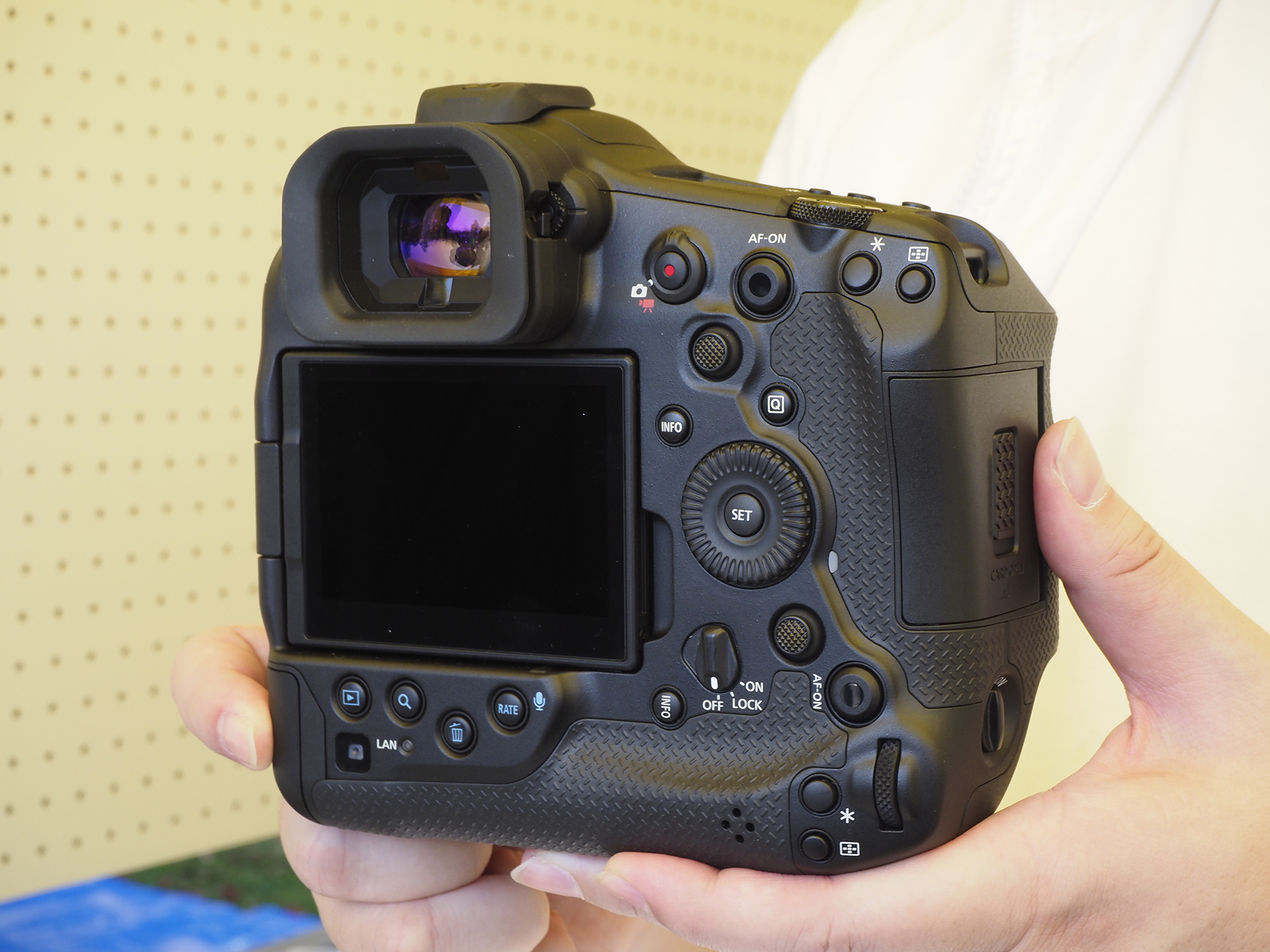 「EOS R1」の背面