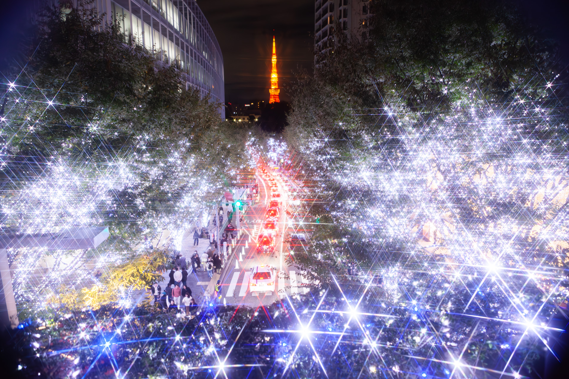 けやき坂連絡ブリッジから東京タワー方面