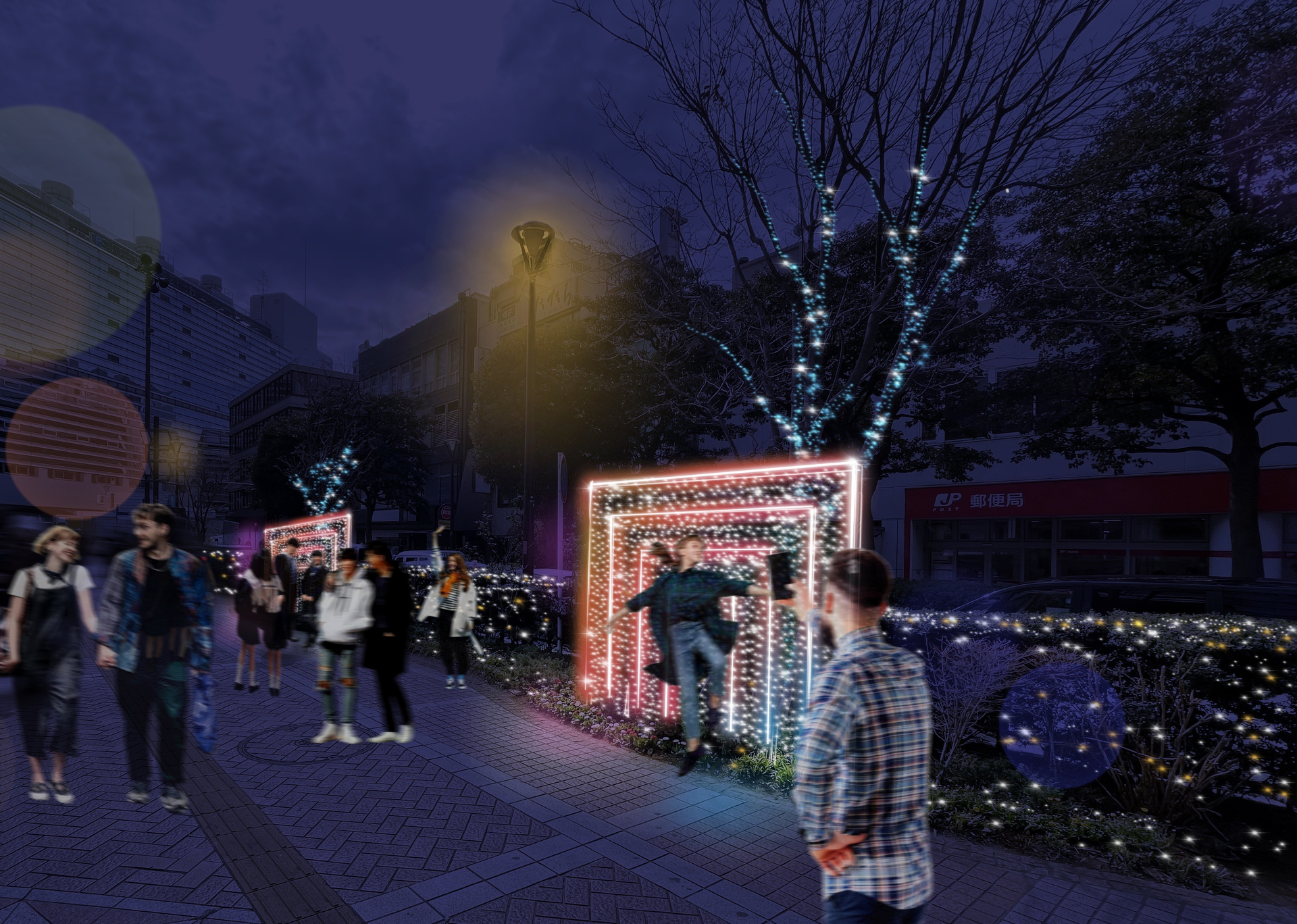 みなみ西口エリアにもゲートモチーフのフォトスポットを設置