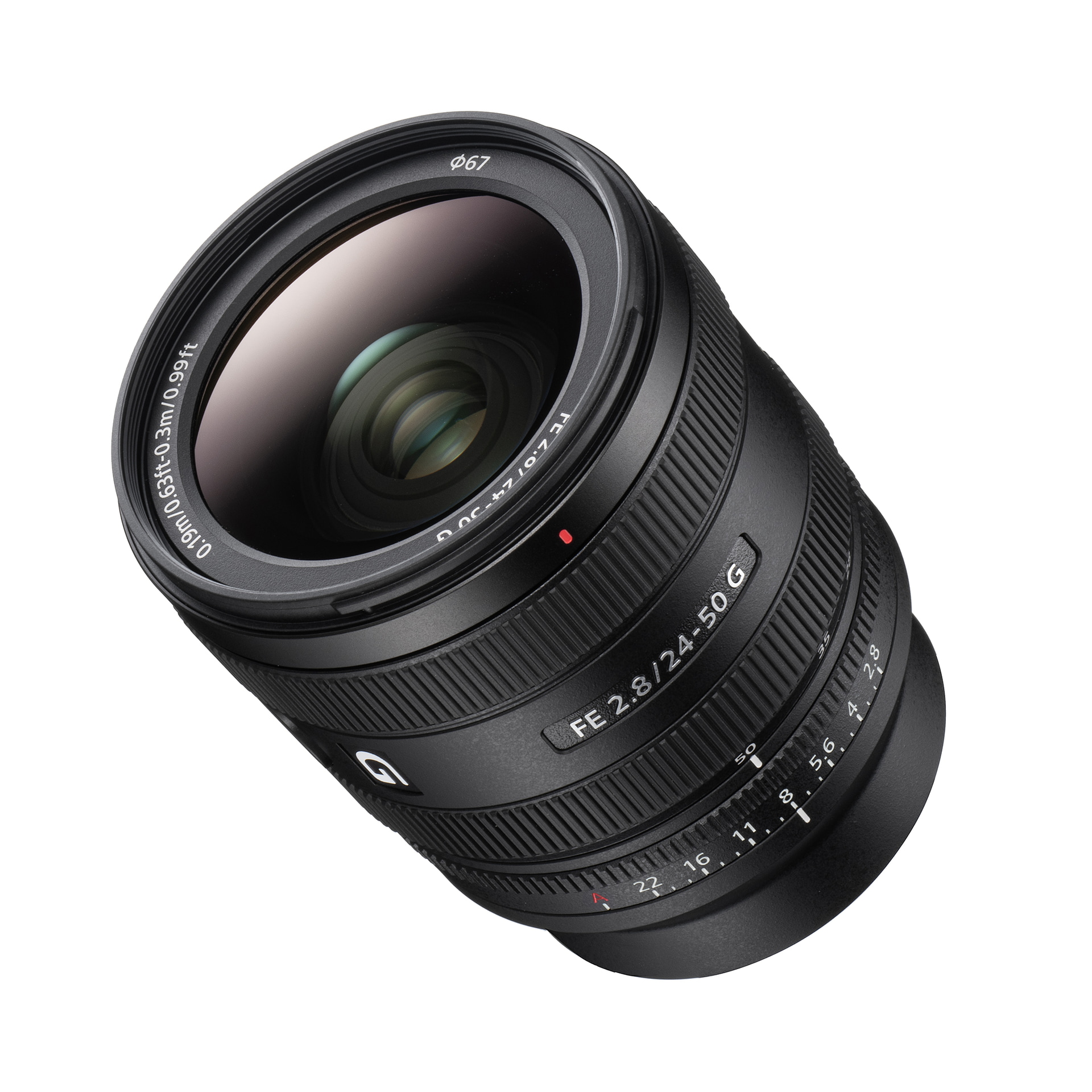 発売日：2024年4月19日<br>オープン価格<br><span class="fnt-85">※製品について詳しくはこちら：<a href="https://www.sony.jp/ichigan/products/SEL2450G/" class="n" target="_blank">https://www.sony.jp/ichigan/products/SEL2450G/</a></span>　<br><b>●SPECIFICATION</b><br>レンズ構成：13群16枚<br>絞り羽根枚数：11枚（円形）<br>最小絞り：F22<br>最短撮影距離：0.19m（W）、0.30m（T）（AF）、0.18m（W）、0.29m（T）（MF）<br>最大撮影倍率：0.30倍（AF）、0.33倍（MF）<br>フィルター径：φ67mm<br>外形寸法（最大径×全長）：約74.8×92.3mm<br>質量：約440g