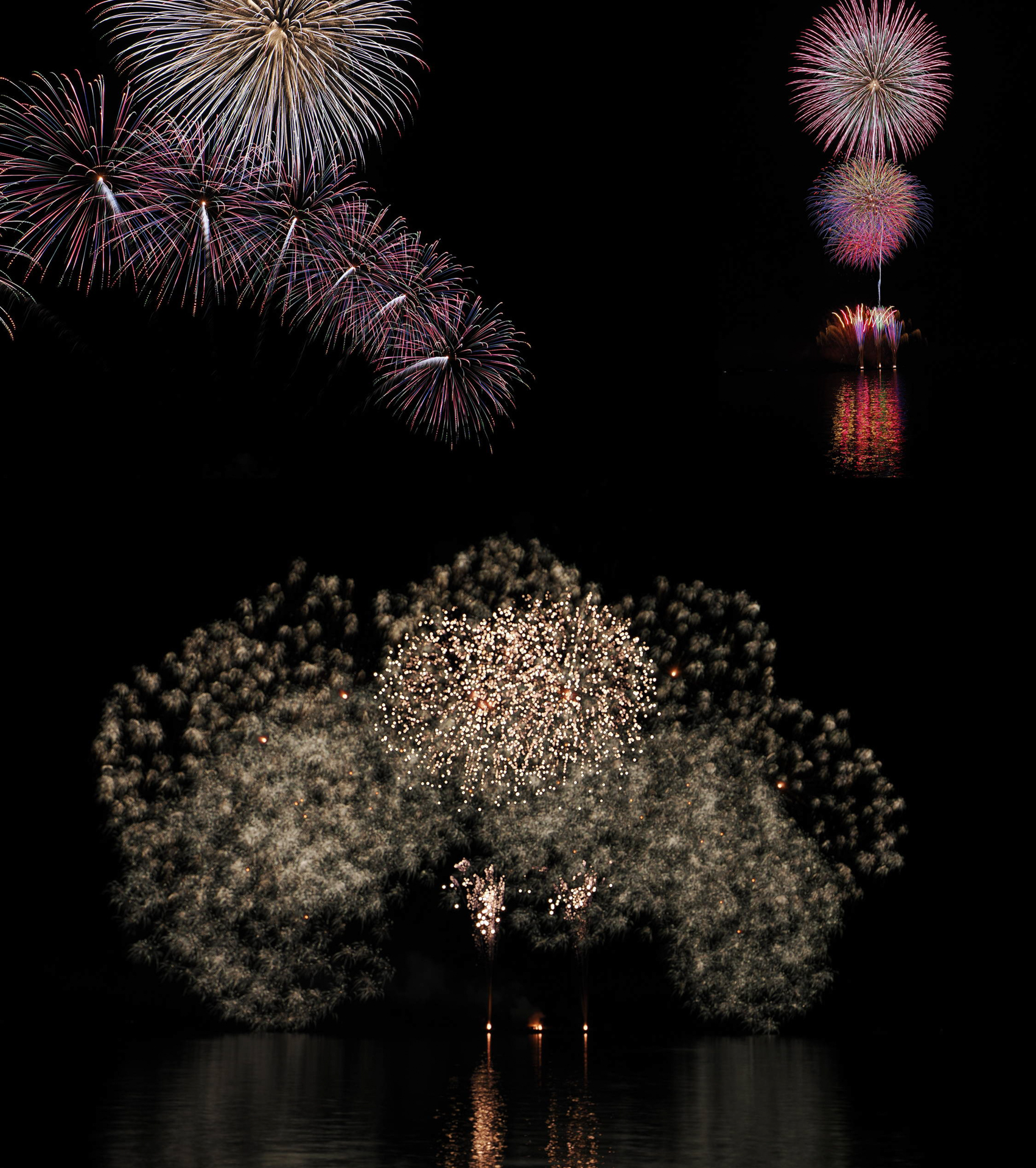 ともに OM SYSTEM OM-1 Mark II／OLYMPUS M.8-25mm F4.0／ライブコンポジット（F8、1/2秒、ISO 200）NDフィルター使用　撮影：近井