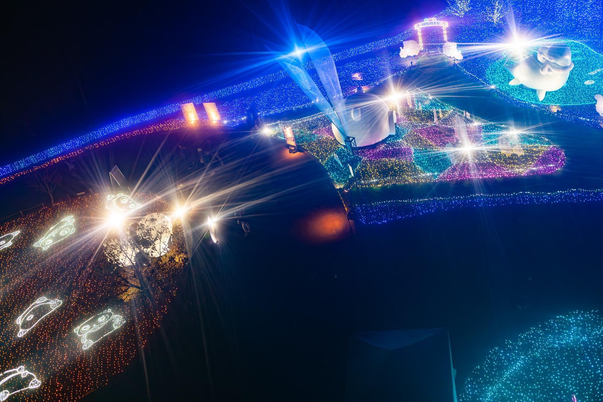 こちらは観覧車から見たたれぱんだとすみっコぐらしのエリア